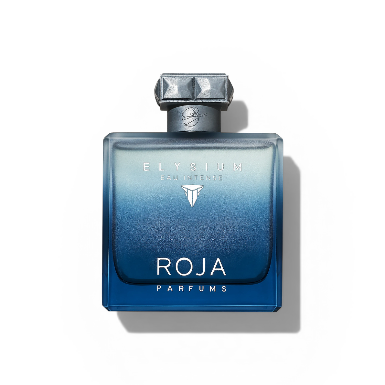 Blue Roja Parfums bottle on a white background