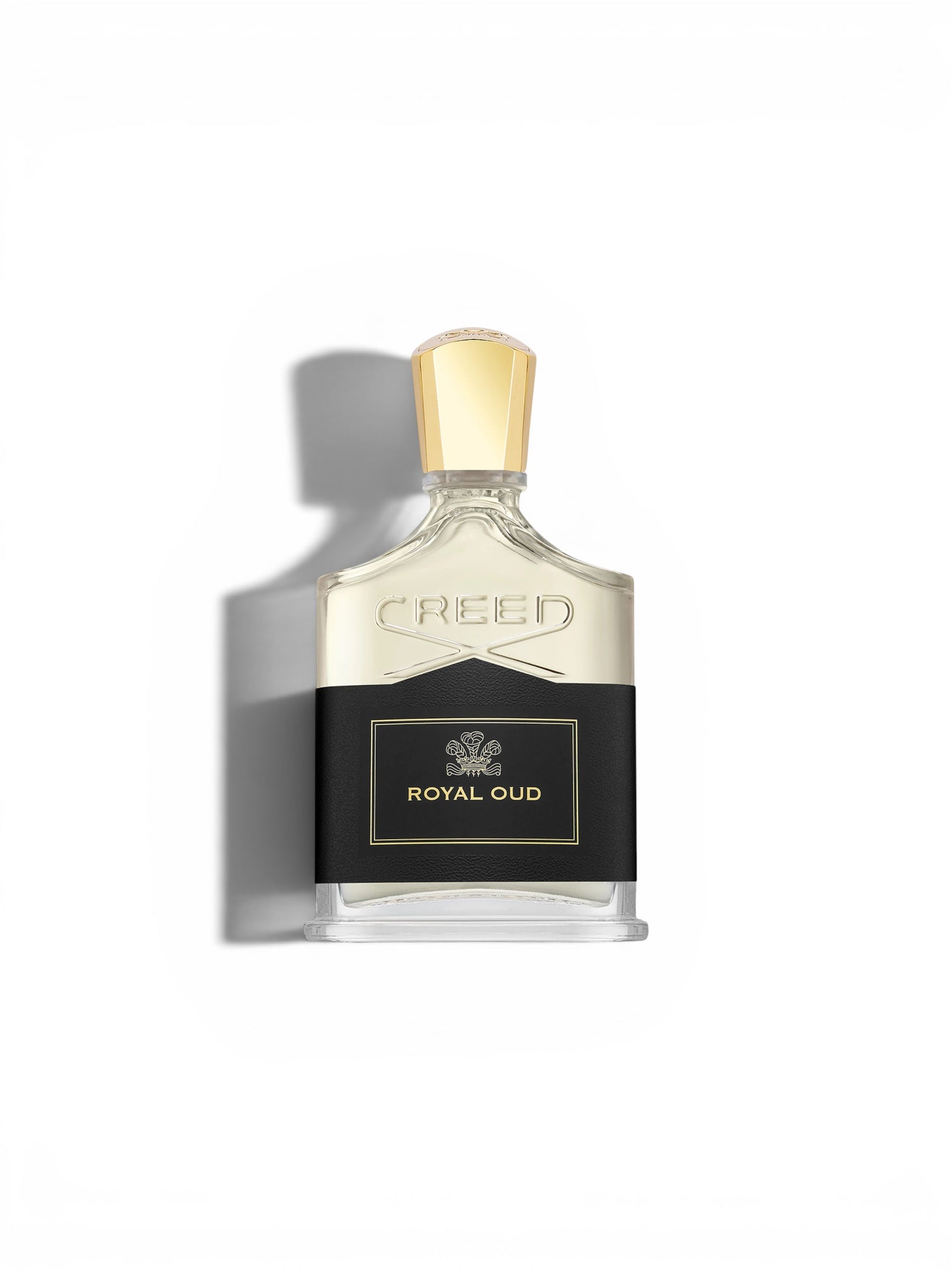 Creed Royal Oud perfume bottle on a white background