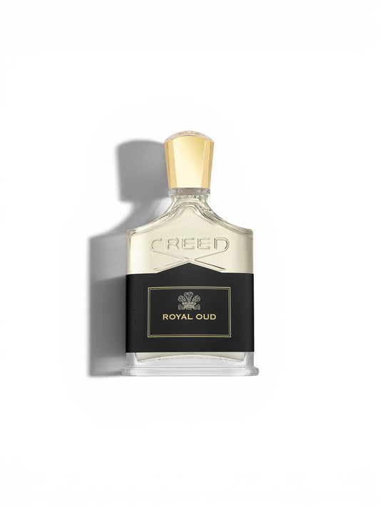 Creed Royal Oud perfume bottle on a white background